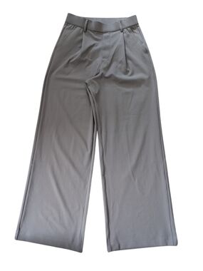 HALARA Wide-Leg Trousers in Light Gray Petite